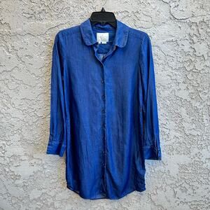 Kate Spade Indigo Chambray Button Down Denim Shirt Dress Size 4